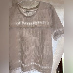 J. Crew Fringe Cream Knit Small Top